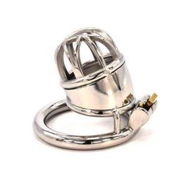 NXY Chastity Device Stainless Steel Male Penis Ring Cock Cage Standard Metal Locking Belt Bondage Restraint Sex Toys for Men Cc3751221