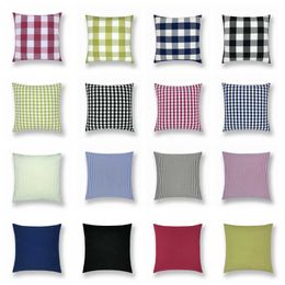 16styles Plaid Cushions Cover Throw Pillow Case Check Decor Pillows Covers Office Car Home Sofa Decor spandex without pillow core FFA3571