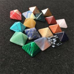 Pyramid natural stone pendant crystal craft square quartz Turquoise gem agate jewelry home accessories