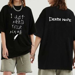 Death Note Tops O-neck Fashion Tops Hip Hop Print Fashion Anime T-shirt Y0809