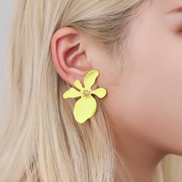 Stud Fashion Spray Painting Exaggerated Sweet Flower Earrings For Girls Irregular Big Summer Jewellery