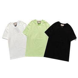 Wholesale Men's T Shirts Big Letter Print Men Women Solid Color T-Shirts Hip Hop Tee Top Black White Green