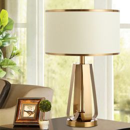 Golden table lamps bedroom bedside lamp creative modern minimalist warm living room desk light