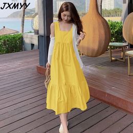 Large size women's summer sun protection clothing + vest dress two-piece suit summer fat mm long section JXMYY 210412