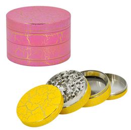 High Quality Diameter 40mm Crackle Tobacco Smoking Herb Grinders 4-layer Zinc Alloy Mill Smoke Spice Crusher Maker