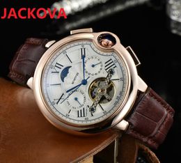 Self-wind Fashion Gift Daydate Moon watch Sapphire 43MM factory Automatic Mechanical 2813 Movement leather wristwatch full function clock