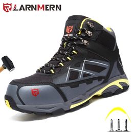 LARNMERN Sapatos de segurança masculinos de trabalho com biqueira de aço botas de segurança à prova de furos leves respiráveis tênis de trabalho para homens 211023