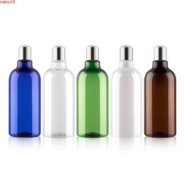 12PCS 500ml brown silver Disc Top Cap Plastic Bottles, 500cc PET Shampoo Bottle Size,Essential Oil Vials Bottlehigh qty