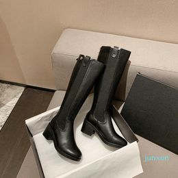 Wholesale-Boots QZYERAI 2021 Female Winter Shoes Women Genuine Leather High-heeled Fashion High