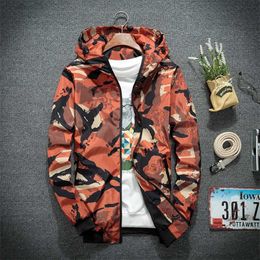 Male Windbreaker Men Clothing Jackets Clothes For Streetwear Autumn Winter Camouflage Hooded Coats Casual Zipper 211217