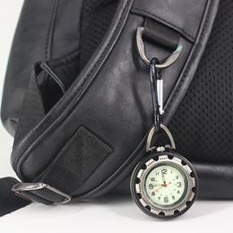 Luminous backpack wall watch portable key chain mountaineering buckle indoor and outdoor sports quartz watch nurse watch small waist watches new