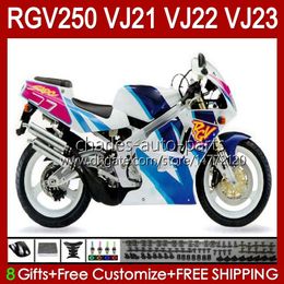 Body Kit For SUZUKI RGV250C SAPC VJ21 RGV250 RGV-250CC Bodywork VJ-21 Panel 21HC.85 RGVT RGV 250CC 250 CC RGV-250 88 89 RGVT-250 VJ 21 1988 1989 OEM Fairing blue stock blk