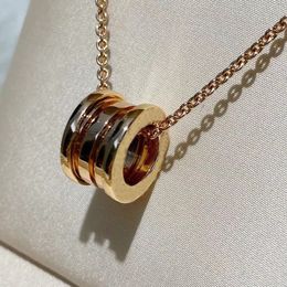 -Hohe Qualität Mode Halskette Klassische Kleine Taille Zylindrische Gleitanhänger Halsketten Schmuck mit exquisiten Verpackungsbox