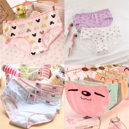 4Pcs/Lot Candy Colour Girl Panties Heart Underwear Briefs Cotton Lingerie Soft Comfortable Panty WholesaleNH0032 2462 Q2