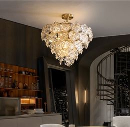 Modern bedroom chandelier high-end villa guest room chandelier snow glass chandelier living room dining