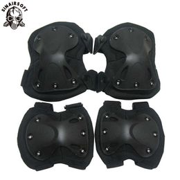 Military US Army Tactical Paintball Airsoft Hunting Protection War Game Knee And Elbow Protector Knee Pads & Elbow Pads Set Q0913