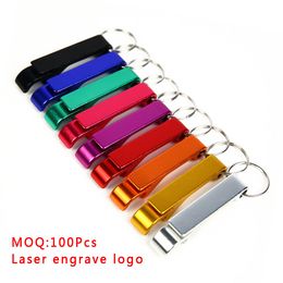 Coloured Metal Bottle Opener, Split Key Ring Chain Keychain Bulk Aluminium Pocket Claw Bar Soda Beverage Beer Bottle Opener