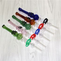 Glass Nectar Kit with Metal/Quartz Tips Hookahs Dab Straw Oil Rigs Silicone Smoking Pipes