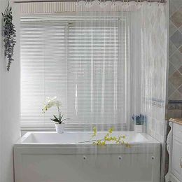 Clear Shower Curtain Waterproof White Plastic Bath Curtains Liner Transparent Bathroom Mildew PEVA Home Luxury with Hooks 210402