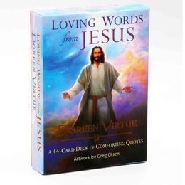 Loving Words from Jesus A 44-Card Deck Comforting Quotes Artwork by Gtrg Olsen Doreen Virtue Game Toy