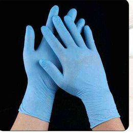 10pcs Blue Rubber Disposable Nitrile Gloves Anti-skid Acid-base Laboratory Latex Household Cleaning Supplies