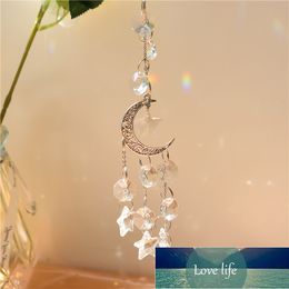 Crystal Wind Chime Moon Star Hanging Drop Catcher Light Handmade Garden Window Wedding Curtain Chandelier DIY Decorations Factory price expert design Quality