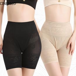 Black Seamless Shorts Women Plus Lace Floral Print Jacquard Elastic Body Shaping Panties Stretch Under Skirts Women's