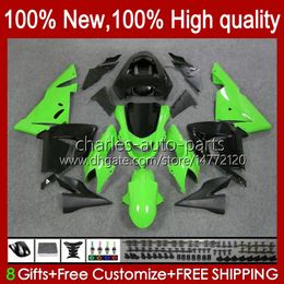 Motorcycle Fairings For KAWASAKI NINJA ZX1000 ZX 1000 CC ZX 10 R ZX-10R 04-05 Bodywork 9No.45 ZX1000C ZX10R 04 05 ZX1000CC 1000CC ZX 10R 2004 2005 Bodys kit green stock sale