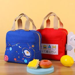 Storage Bags Japaneese Cute Lunch For Women Kids Outdoor Picnic Cartoon Print Waterproof Breakfast Food Cooler Bag