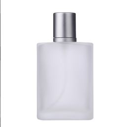 30ml Grey Cap Flat Style Frosted Semi Clear Glass Spray Perfume Bottle Glass Atomizer Refillable Empty Vials