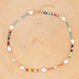 Go2Boho Fashion Necklace 2020 Boho Real Pearl Beaded Necklaces Choker For Women Jewellery Patchwork Collares De Moda Handmade