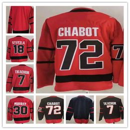 Brady Tkachuk Jersey 2020-21 Thomas Chabot Reverse Retro Ice Hockey 18 Tim Stutzle 30 Matt Murray Black Red Blank