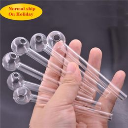 Glass Oil Burner Pipe Water Hand bubbler oil Pipes Smoking Accessories tools large in stock 4inch lenght