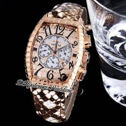 Casablanca 8880 ferro croco miyota quartzo cronógrafo mens relógio 18k ouro amarelo champanhe champanhe dial preto número mark americano python couro cronômetro puretime f01d4