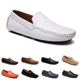 Leder Doudou Herren Casual Fahrschuhe Atmungsaktive weiche Sohle Mintgrün Tan Wassermelone Marineweiß Elfenbein Silber Gelb Grau Schuhe Jogging Walking Sneakers 16-13