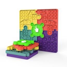 New checkerboard large desktop puzzle toys decompression magic bubble music
