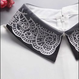 Women Fake Collar Lace Clothes Accessories Zipper Embroidery Col Detachable Womens Collars Blouse Strikjes Nep