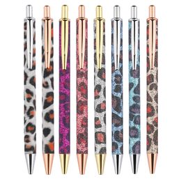 Penne a sfera Leopard Press Office Cartoon Pen Penne a sfera in metallo fai-da-te Forniture per studenti scolastici