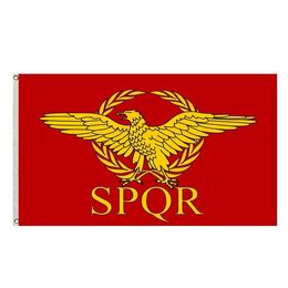 Senate and People of Rome SPRQ 3x5ft Flags 100D Polyester Banners Indoor Outdoor Vivid Color High Quality With Two Brass Grommets