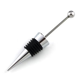 Bar Tool Fancy Gadget Add a bead Jewellery Rhinestone Lampwork Decorative Beaded Wine Bottle Stopper Zinc Alloy Silver Beadable Bottles