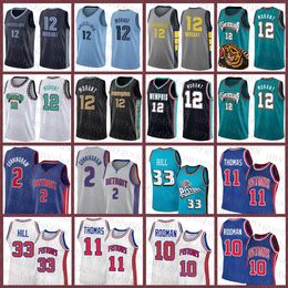 Memphi Grizzlie Detroits Piston Basketball Jersey 33 11 10 Ja Morant Cade Cunningham 2021 2022 New 12 2 Grant Hill Isiah Thomas Dennis Rodman Orange