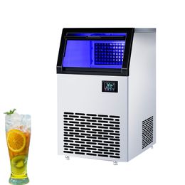 220V Automatic ice Maker Small Commercial Cube Ice Making Machine 60KG 120KG Milk Tea Shop Large Capacity