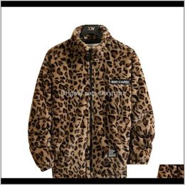 Down Parkas Outerwear Coats Mens Clothing Apparel Drop Delivery 2021 Korean Version Of Chic Retro Leopard Lamb Wool Jacket Men Winter Loose S