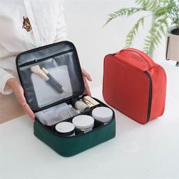 Storage Bags 2021 Women PU Leather Cosmetic Bag Waterproof Makeup Cases Toilet Wash Pouch Travel Beauty Vanity Organizer Make Up Box