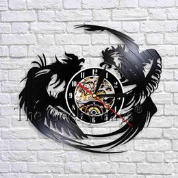 Wall Clocks 1Piece Killer Rooster Clock Tough Fight Club Kickboxing Record Watches Handmade Farmhouse Decor