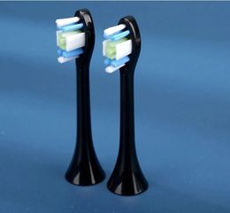 2Pcs Replacement Black Toothbrush Heads For Automatic Electric Sonic Toothbrush Deep Cleaning Tooth Brush Heads - Black