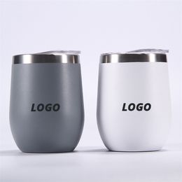 Custom Cup Tumbler Egg Shell Water Bottle Double Layer Stainless Steel Insulated Cup Thermos Mug Thermal Coffee Cup 210809