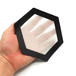 new 7cm Hexagon Shape Silicone Mats Food Grade Baking Tool Wax Non-Stick Pads Dry Herb Mat Sheets Pad EWE6703