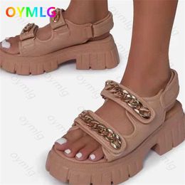 2021 summer new style Napa pattern thick-soled sandals fashion large size sandals women platform shoes open toe shoes Y0714