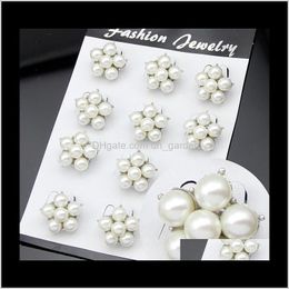 Pins, Drop Delivery 2021 Bride Brooches Jewellery Mini Size Rhodium Sier Vintage Pins 8Mm Ivory Pearl Cluster Brooch Wedding Bouquet Zbccj